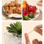 Elegant Small Waist Bamboo Toothpicks in Clear Bottle Packaging