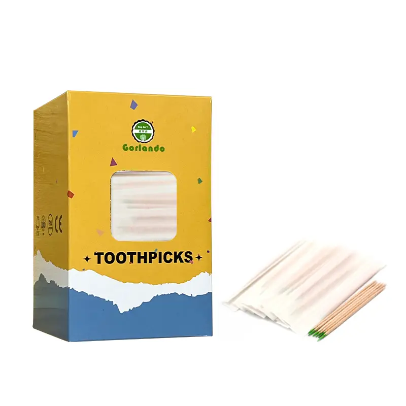 Individually Paper Wrapped Bamboo Toothpick with Mint Flavor