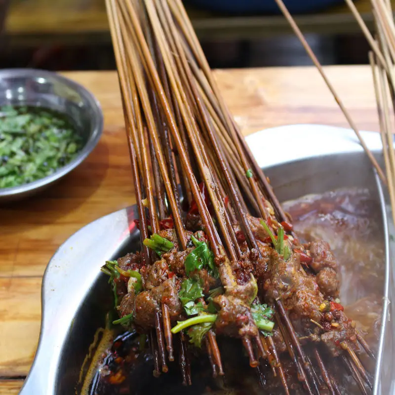 Flat, Square & Round Bamboo Skewers: Stop Meat From Spinning While Grilling