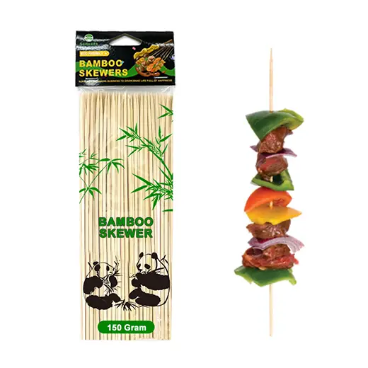 Flat, Square & Round Bamboo Skewers: Stop Meat From Spinning While Grilling