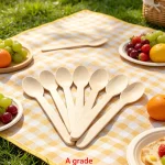 Eco Friendly Disposable Wooden Spoons Biodegradable Birch Wood Cutlery