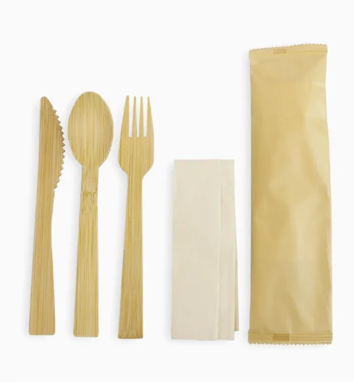 Premium Disposable Bamboo Knife Fork Spoon Set