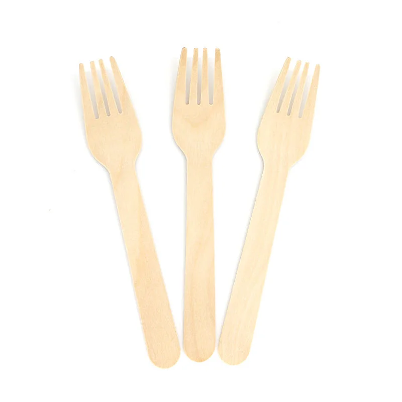 Disposable Wooden Forks Biodegradable Birch Wood Cutlery Bulk