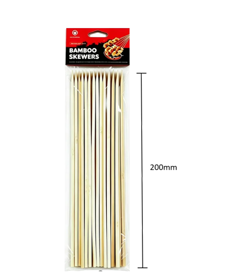 8″ degradable eco Square bamboo skewer For Israel & Lebanon