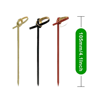 4.1″ disposable Red bamboo knot picks