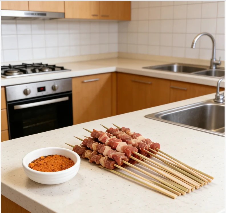 12″ degradable eco Square bamboo skewer
