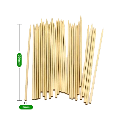 8″ degradable eco Square bamboo skewer