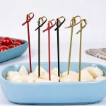 4.1″ disposable Red bamboo knot picks