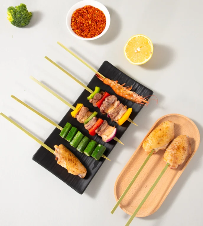 8″ degradable eco Square bamboo skewer