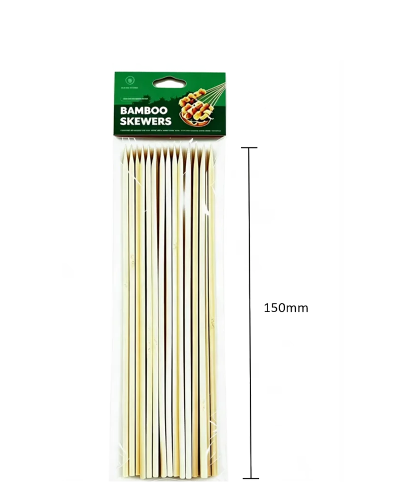 6″ degradable eco Square bamboo skewer For Israel & Lebanon