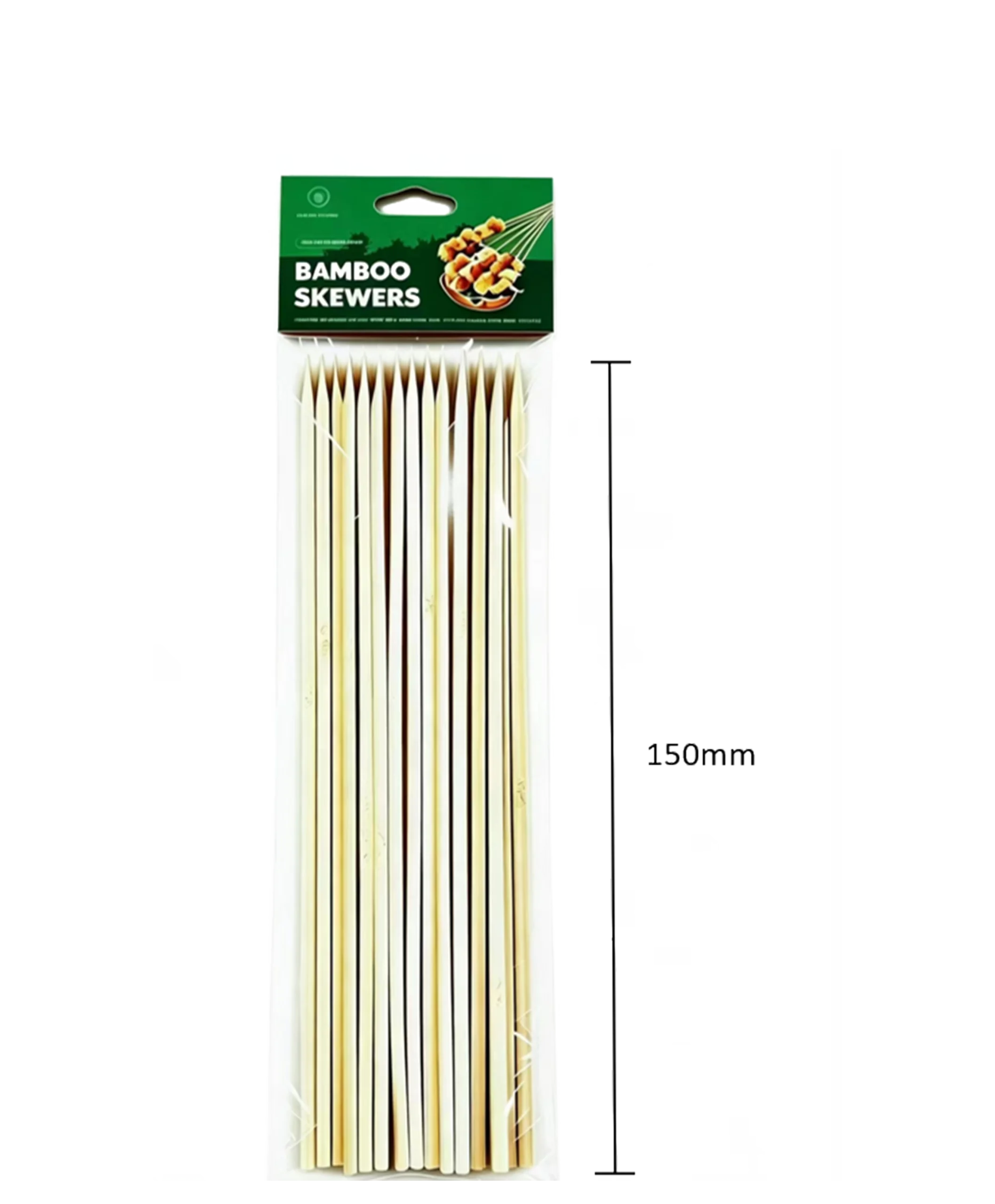 6″ degradable eco Square bamboo skewer For Israel & Lebanon