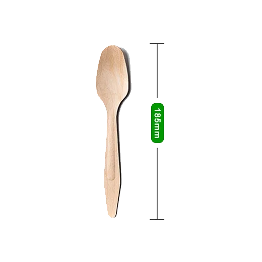 7.3″ 185mm biodegradable wooden spoons SP185
